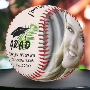 Balle De Softball Félicitations Diplômé Photo de feuille tropicale 