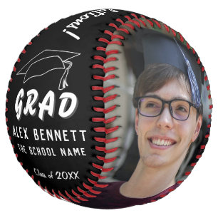 Balle De Softball Félicitations noires diplômé chapeau de remise de 