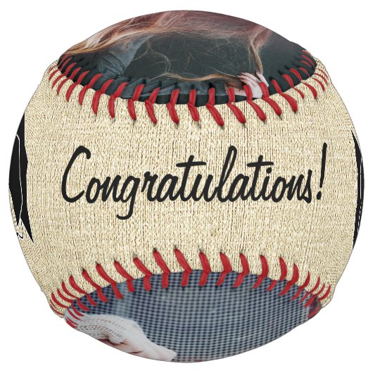 Balle De Softball Félicitations rustiques Grad Grad Grad Grad Gradua (Dos)