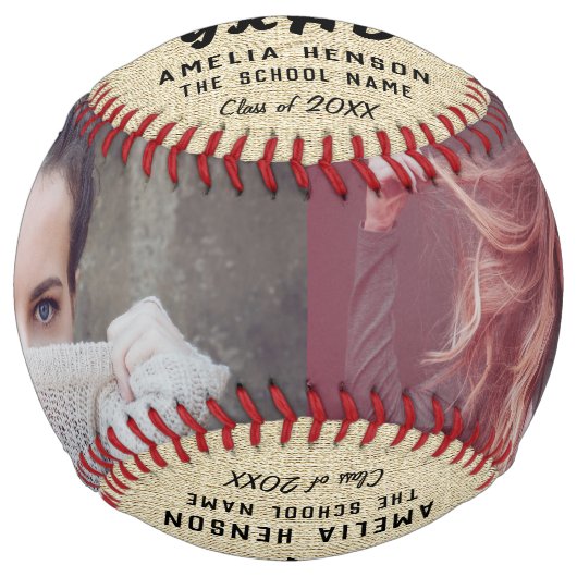 Balle De Softball Félicitations rustiques Grad Grad Grad Grad Gradua (Devant)