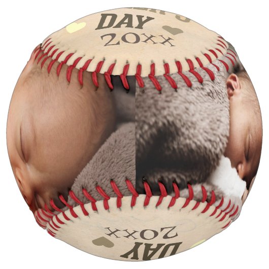 Balle De Softball Fête des pères personnalisée unique (Devant)