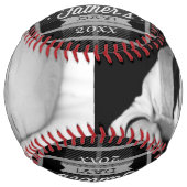 Balle De Softball Fête des pères personnalisée unique (carte noire) (Devant)