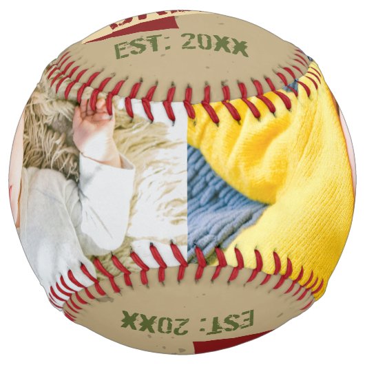 Balle De Softball Fête des pères personnalisée unique faite par vous (Devant)