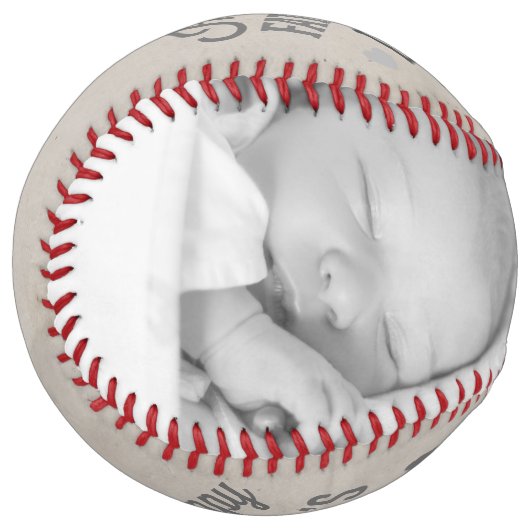 Balle De Softball Fête des pères personnalisée unique (gris) (Devant gauche)