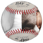 Balle De Softball Fête des pères personnalisée unique (gris) (Devant)