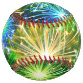 Balle De Softball feu bleu jaune or (Devant)