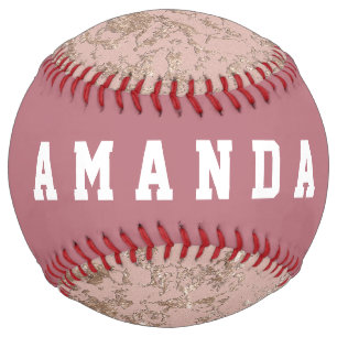 Balle De Softball Fille Rose Gold Personnalisé