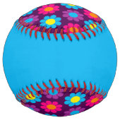 Balle De Softball Fleur Rétro Power (Dos)