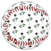 Balle De Softball Fleur rose noire (Devant gauche)