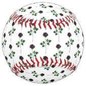 Balle De Softball Fleur rose noire (Dos)
