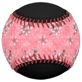 Balle De Softball Fleurs de cerises personnalisées (Dos)