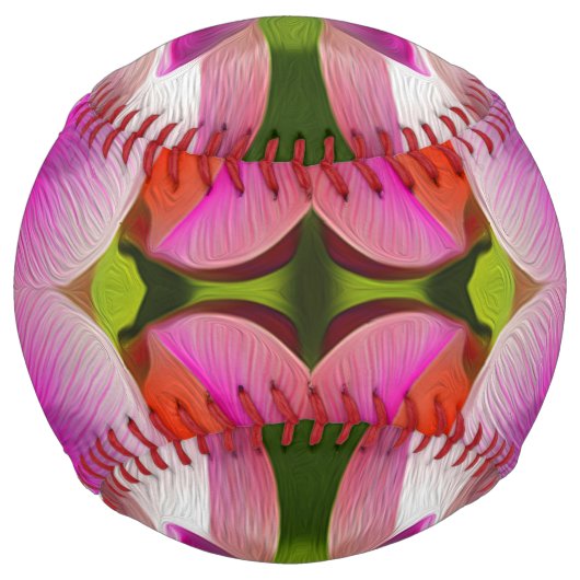 Balle De Softball FLEUVE PURPLE - Art Fractal - (Devant)