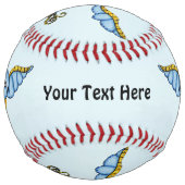 Balle De Softball Flying Imaginaire Bluebirds Yellow Scrolled Tail (Devant)