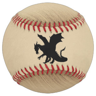 Balle De Softball Fond rustique de dragon noir