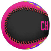 Balle De Softball Funny Flower Power Bloom II + your backgr. & idea (Devant gauche)