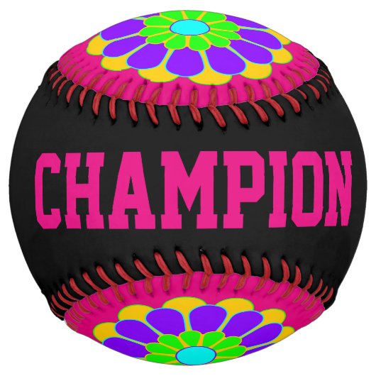 Balle De Softball Funny Flower Power Bloom II + your backgr. & idea (Devant)