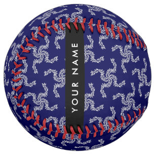 Balle De Softball Garland de Noël, Bleu, Votre nom, Personnaliser