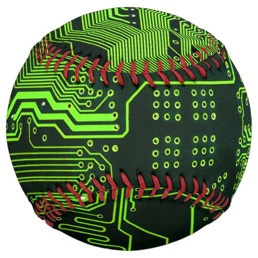 Balle De Softball Geek de la carte de circuit électronique Nerd PCB (Devant)