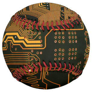 Balle De Softball Geek Sortie carte circuit électronique orange PCB