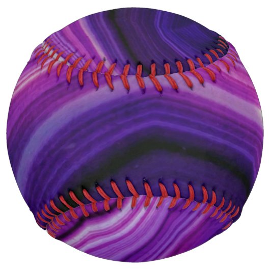 Balle De Softball Géode Violet Tourbillonnant Tombé (Devant)