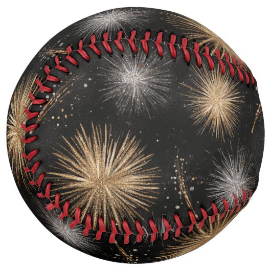Balle De Softball Glitzy Black Silver Gold Sparkle (Devant gauche)