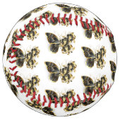 Balle De Softball Gold flower Butterfly with Black Orchid (Devant gauche)