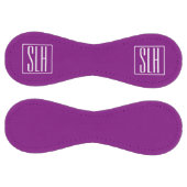 Balle De Softball Gras moderne 3 initiales Monogramme | Blanc et pou (Panneaux)