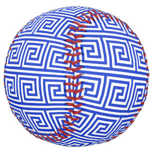 Balle De Softball Grec Meander Carré Motif