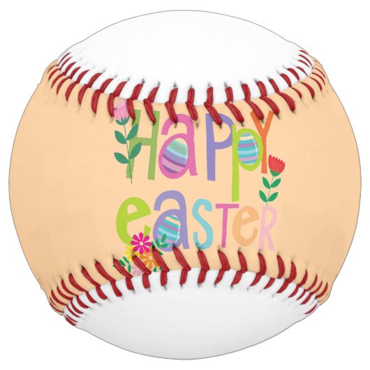 Balle De Softball Happy Easter  (Devant)