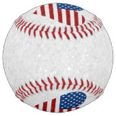 Balle De Softball Heart July 4th Glitter (Devant)
