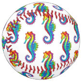 Balle De Softball Hippocampe polygonal arc-en-ciel (Devant gauche)