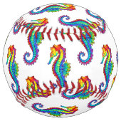 Balle De Softball Hippocampe polygonal arc-en-ciel (Dos)