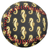 Balle De Softball Hippocampe Polygonal Or (Devant gauche)