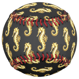 Balle De Softball Hippocampe Polygonal Or