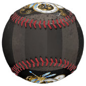 Balle De Softball Horloge à vapeur avec libellule mécanique (Dos)
