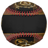 Balle De Softball Horloge Steampunk avec des engrenages anciens (Dos)