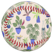 Balle De Softball Houseplants Cactus Succulent Blush rose Motif (Devant gauche)