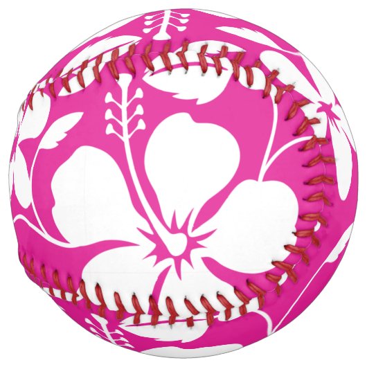 BALLE DE SOFTBALL HULA HAÏIENNE (HIBISCUS) ROSE CHAUDE (Dos gauche)