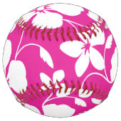 BALLE DE SOFTBALL HULA HAÏIENNE (HIBISCUS) ROSE CHAUDE (Dos)