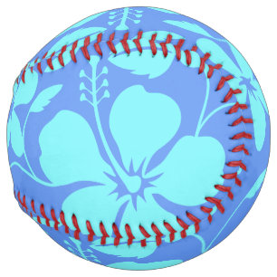 BALLE DE SOFTBALL HULA HAWAIEN (HIBISCUS) PERVENCHE/TEAL