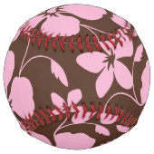 BALLE DE SOFTBALL HULA HAWAIENNE (HIBISCUS) MARRON/ROSE (Dos)