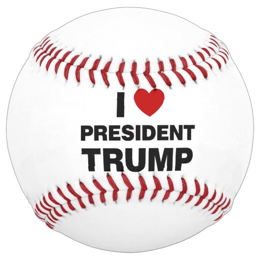 Balle De Softball I Love Président Trump Heart (Devant)