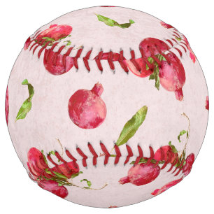 Balle De Softball Illustration botanique de grenade dessinée à la ma