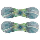 Balle De Softball Imaginaire fleuri Moderne Bleu Vert Fractal Fleur (Panneaux)