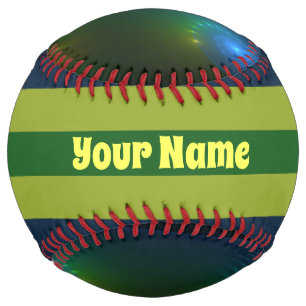 Balle De Softball Imaginaire Lumières Art Abstrait Bleu Vert Jaune N