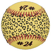 Balle De Softball Impression d'animal jaune (personnaliser) (Devant)