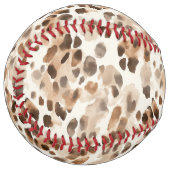 Balle De Softball Impression d'animal léopard marron crème (Devant gauche)