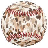 Balle De Softball Impression d'animal léopard marron crème (Dos)