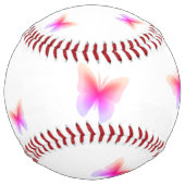 Balle De Softball Impression Papillon Rose Réglementaire (Devant)