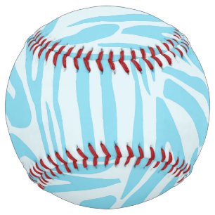 Balle De Softball Impression Zèbre Bleu Blanc Gras